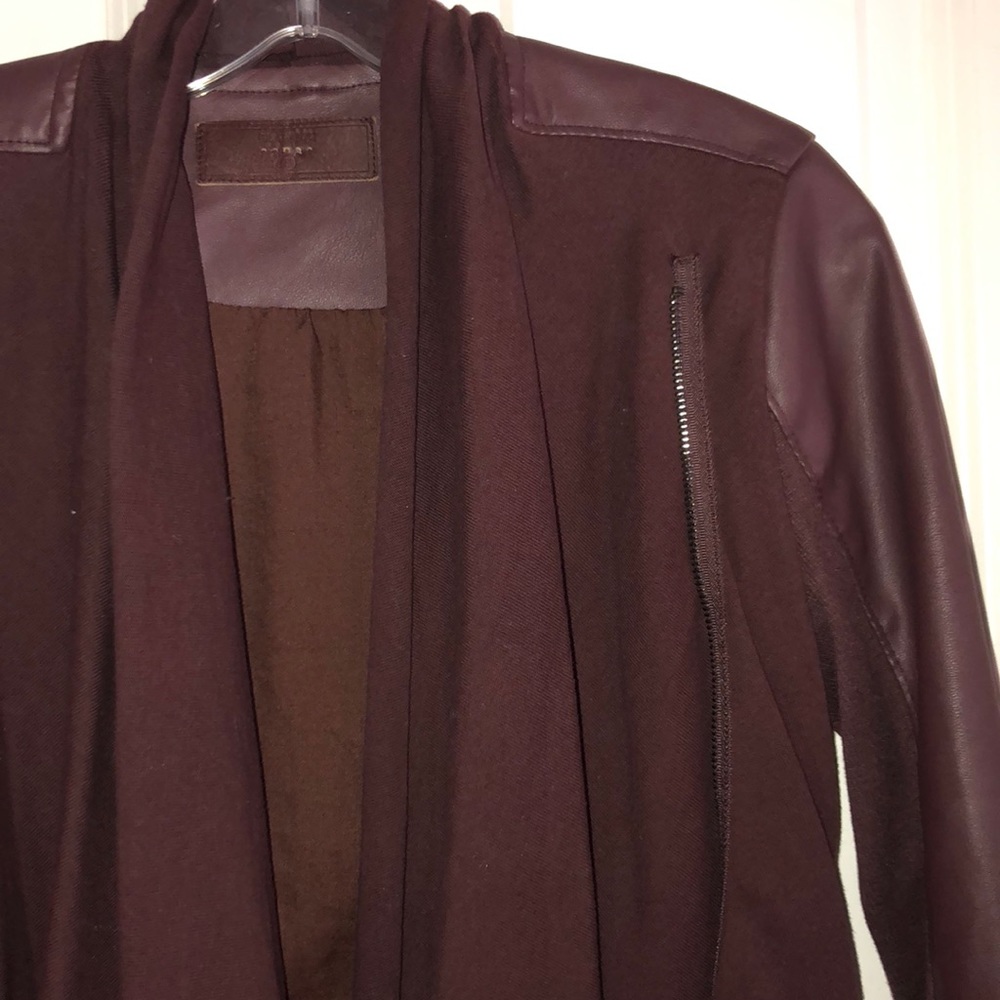 BlankNYC Maroon cotton and faux leather jacket